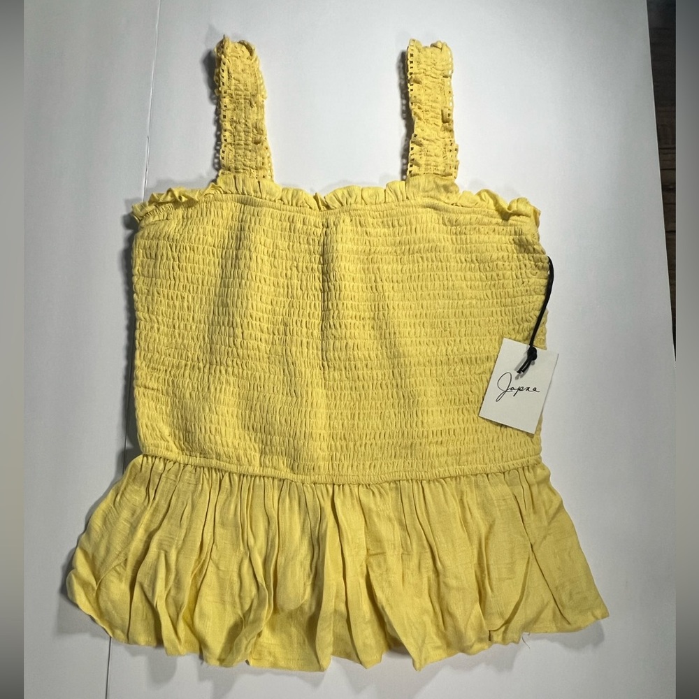 NEW yellow ribbed peplum tank